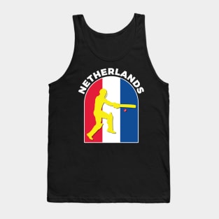 Netherlands Cricket Batsman Netherlands Flag Tank Top